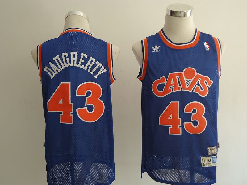 NBA Cleveland Cavaliers 43 Brad Daugherty Blue Cavs Swingman Throwback Jersey